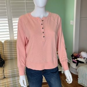 Gap pink Henley fleece top